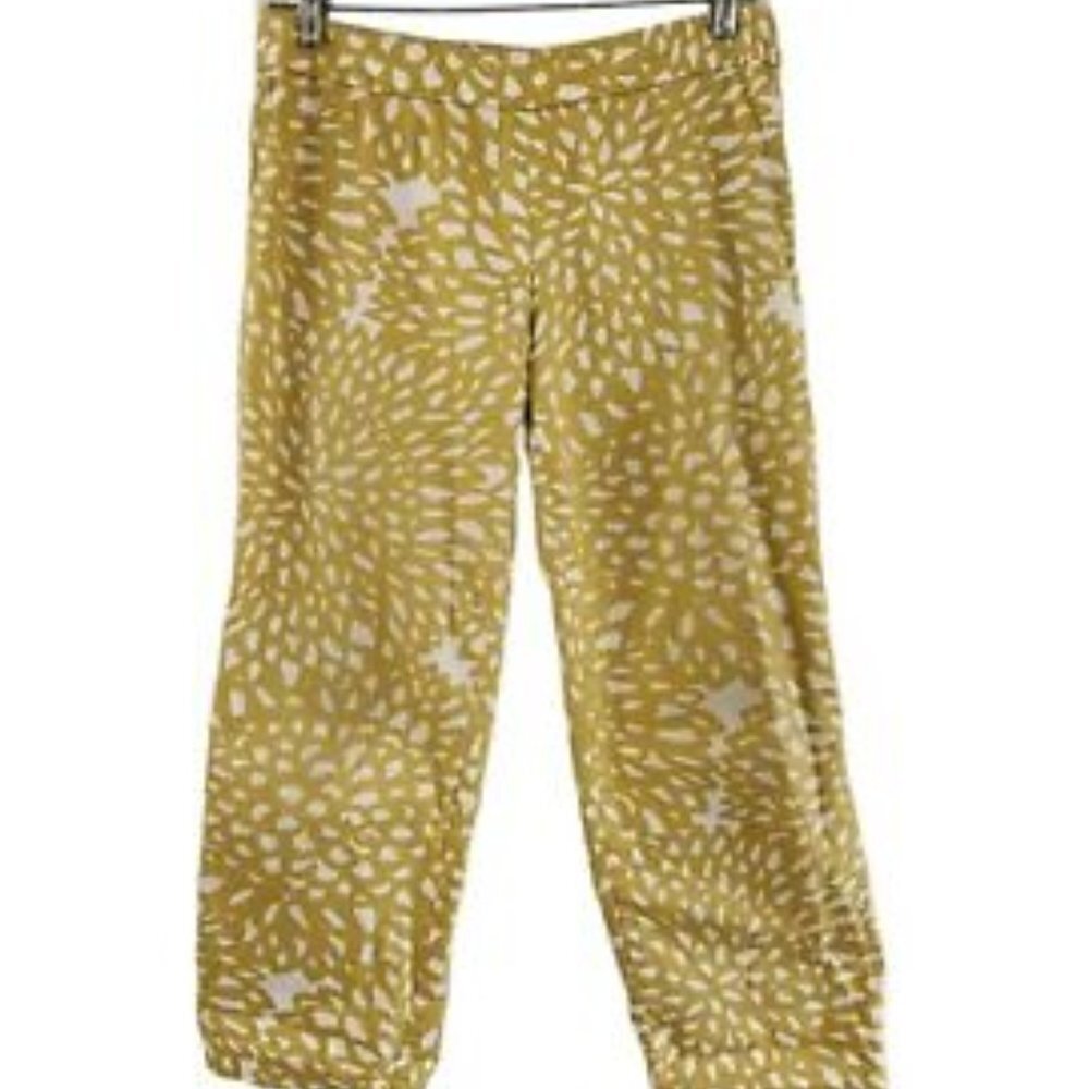 Boden Yellow Patterned Cropped Pants